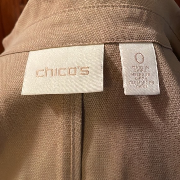 Chicos Tan Jacket Open Front Blouse Blazer - Picture 8 of 10